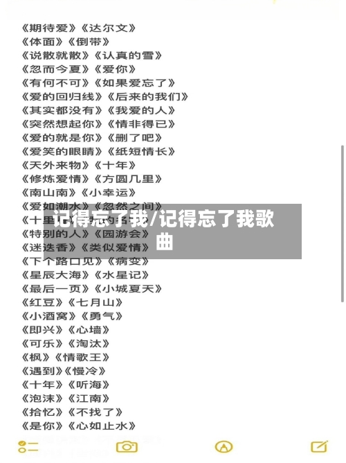 记得忘了我/记得忘了我歌曲-第3张图片