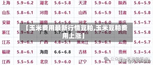 【玉米费用最新行情豆粕,玉米豆粕费用上涨】-第1张图片