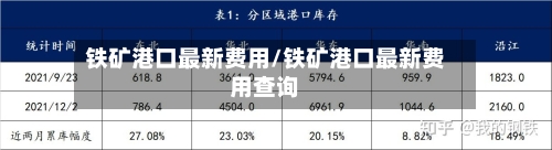 铁矿港口最新费用/铁矿港口最新费用查询-第2张图片