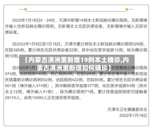 【内蒙古满洲里新增19例本土确诊,内蒙古满洲里新增如何确诊】-第1张图片