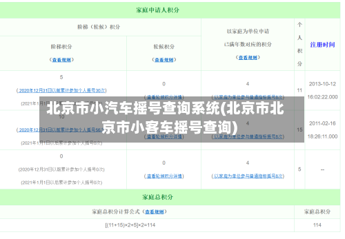 北京市小汽车摇号查询系统(北京市北京市小客车摇号查询)-第3张图片