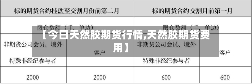 【今日天然胶期货行情,天然胶期货费用】-第2张图片
