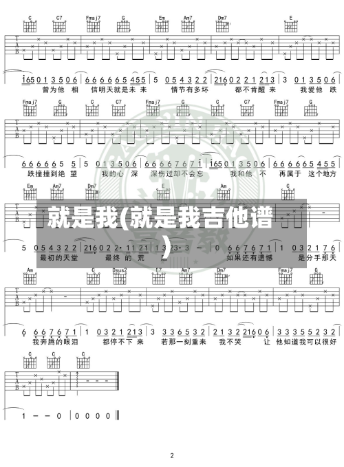 就是我(就是我吉他谱)-第2张图片