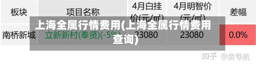 上海全属行情费用(上海全属行情费用查询)-第2张图片