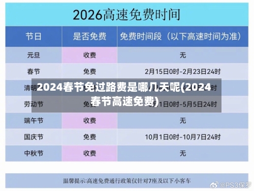 2024春节免过路费是哪几天呢(2024春节高速免费)-第1张图片