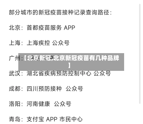 【北京新冠,北京新冠疫苗有几种品牌】-第3张图片