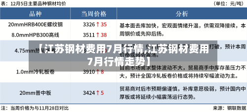 【江苏钢材费用7月行情,江苏钢材费用7月行情走势】-第1张图片