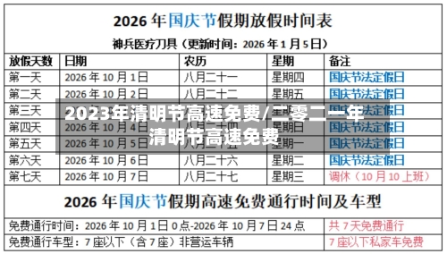 2023年清明节高速免费/二零二一年清明节高速免费-第2张图片