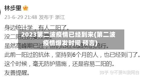 2023第二波疫情已经到来(第二波疫情爆发时间 预言)-第2张图片