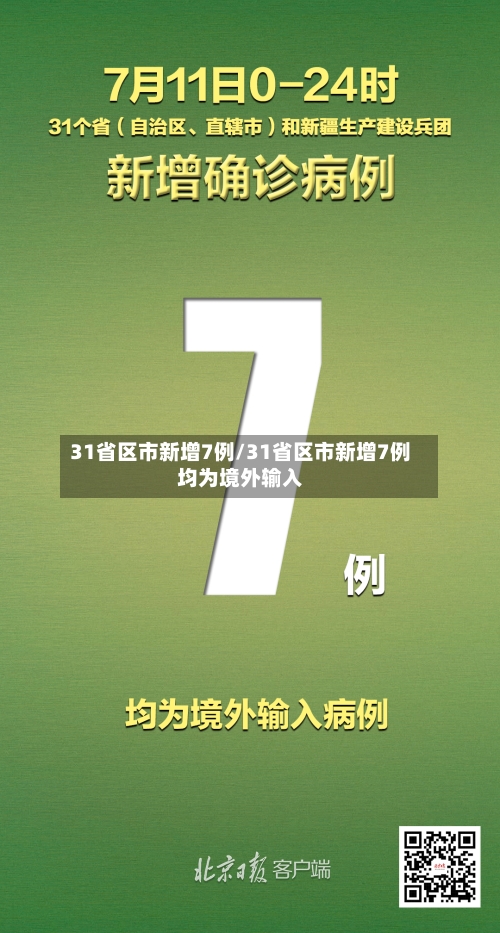 31省区市新增7例/31省区市新增7例均为境外输入-第1张图片