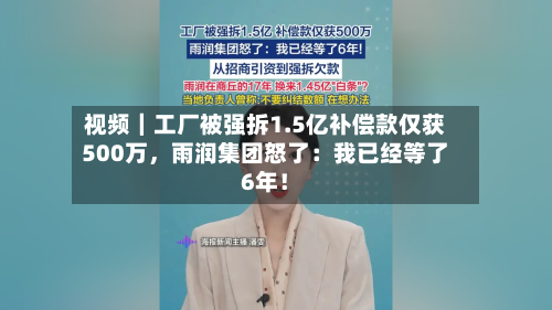 视频｜工厂被强拆1.5亿补偿款仅获500万，雨润集团怒了：我已经等了6年！-第2张图片